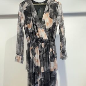 Long printed layered dress