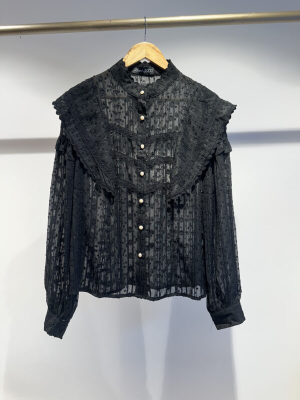 Frill shirt with pearl buttons - Image 2