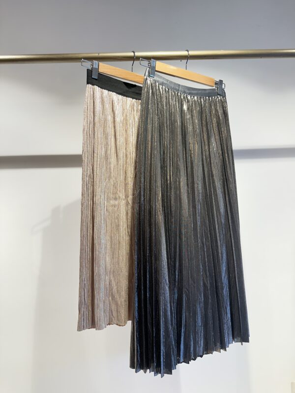 Foil midi skirt