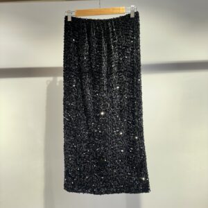 Black sequins skirt with back slit