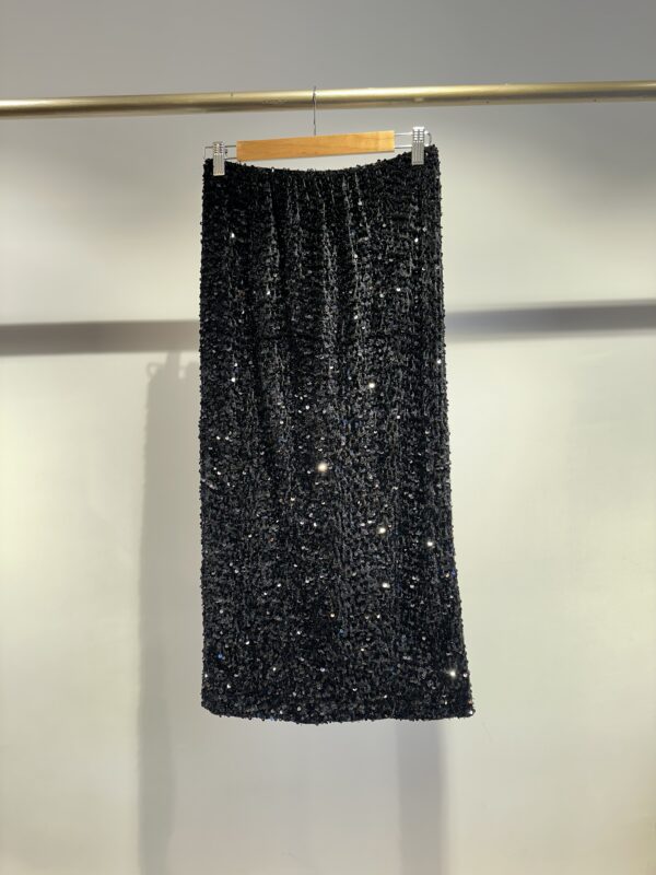 Black sequins skirt with back slit
