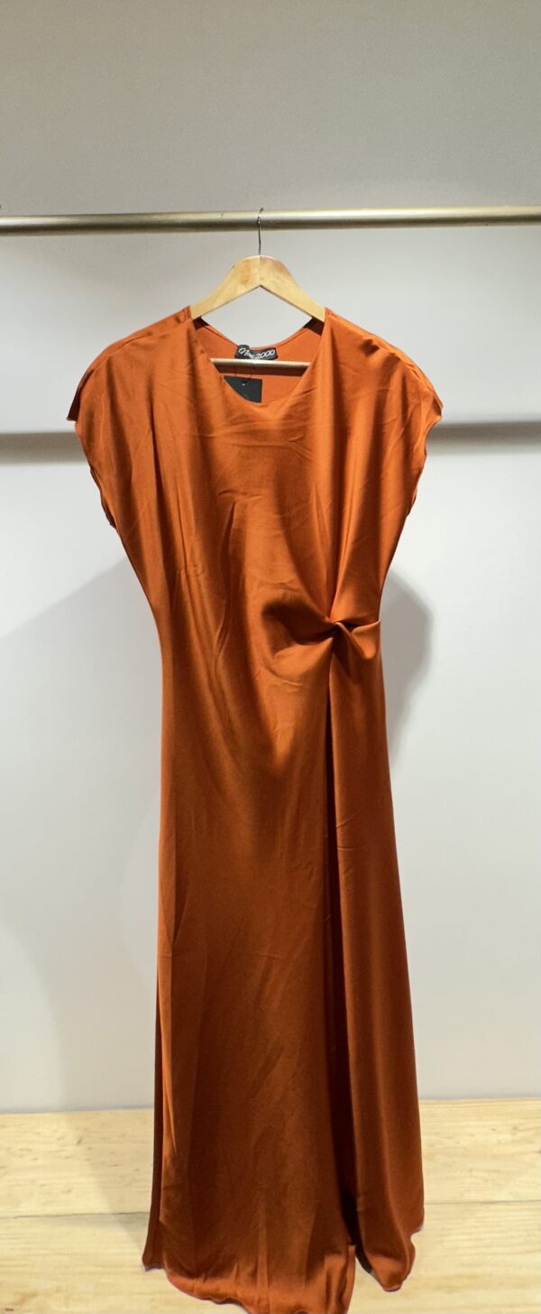 Satin Dress With Gathers