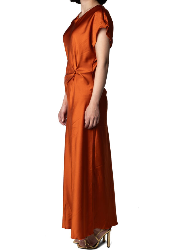Satin Dress With Gathers - Image 4