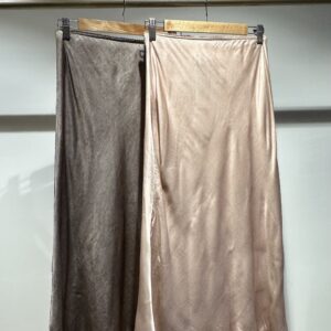 Satin skirt with lace trim