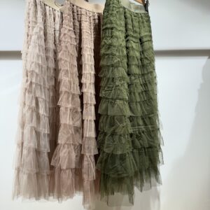 Layered net long skirt