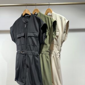 Khakhi Military Style Play Suit