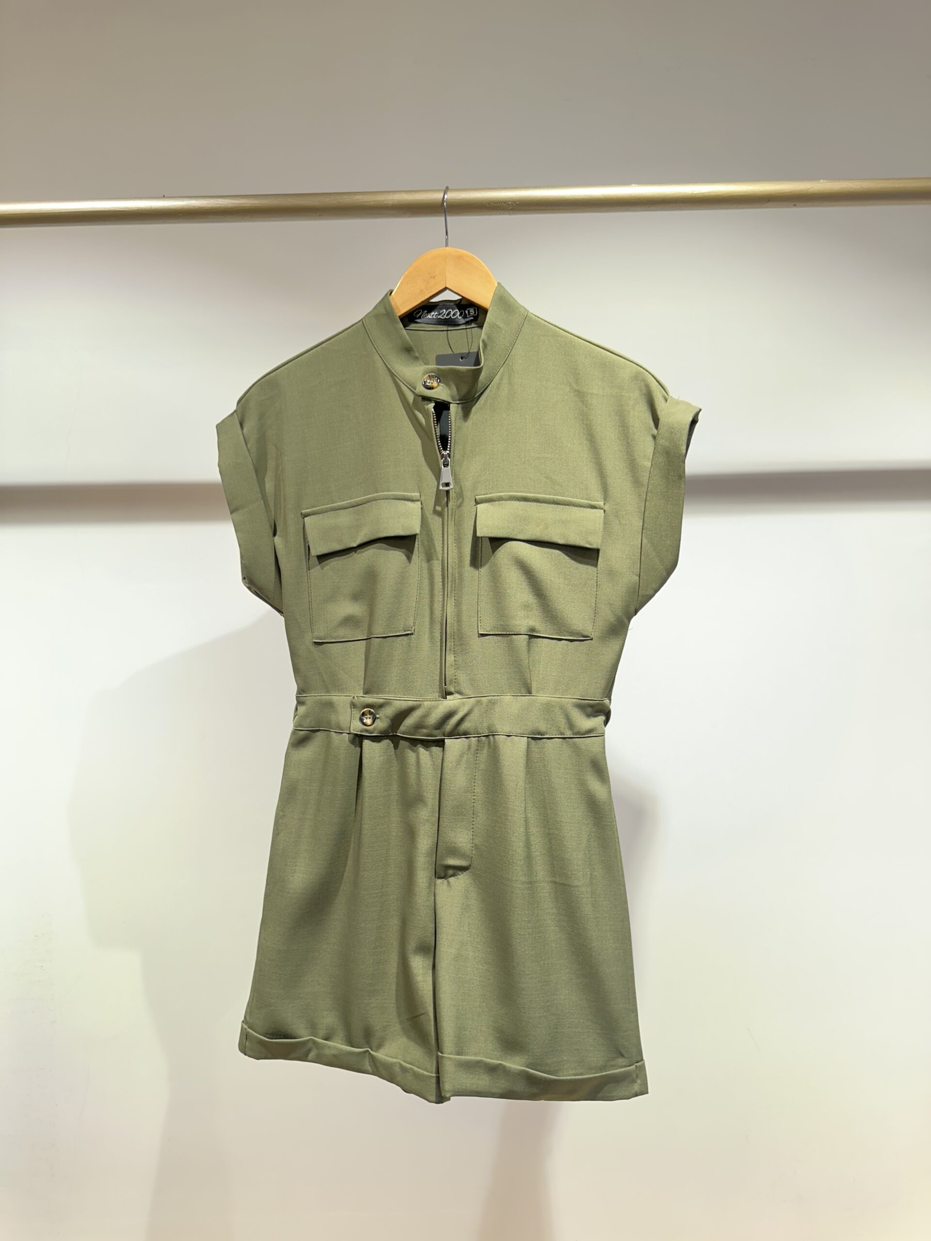 Khakhi Military Style Play Suit - Image 5