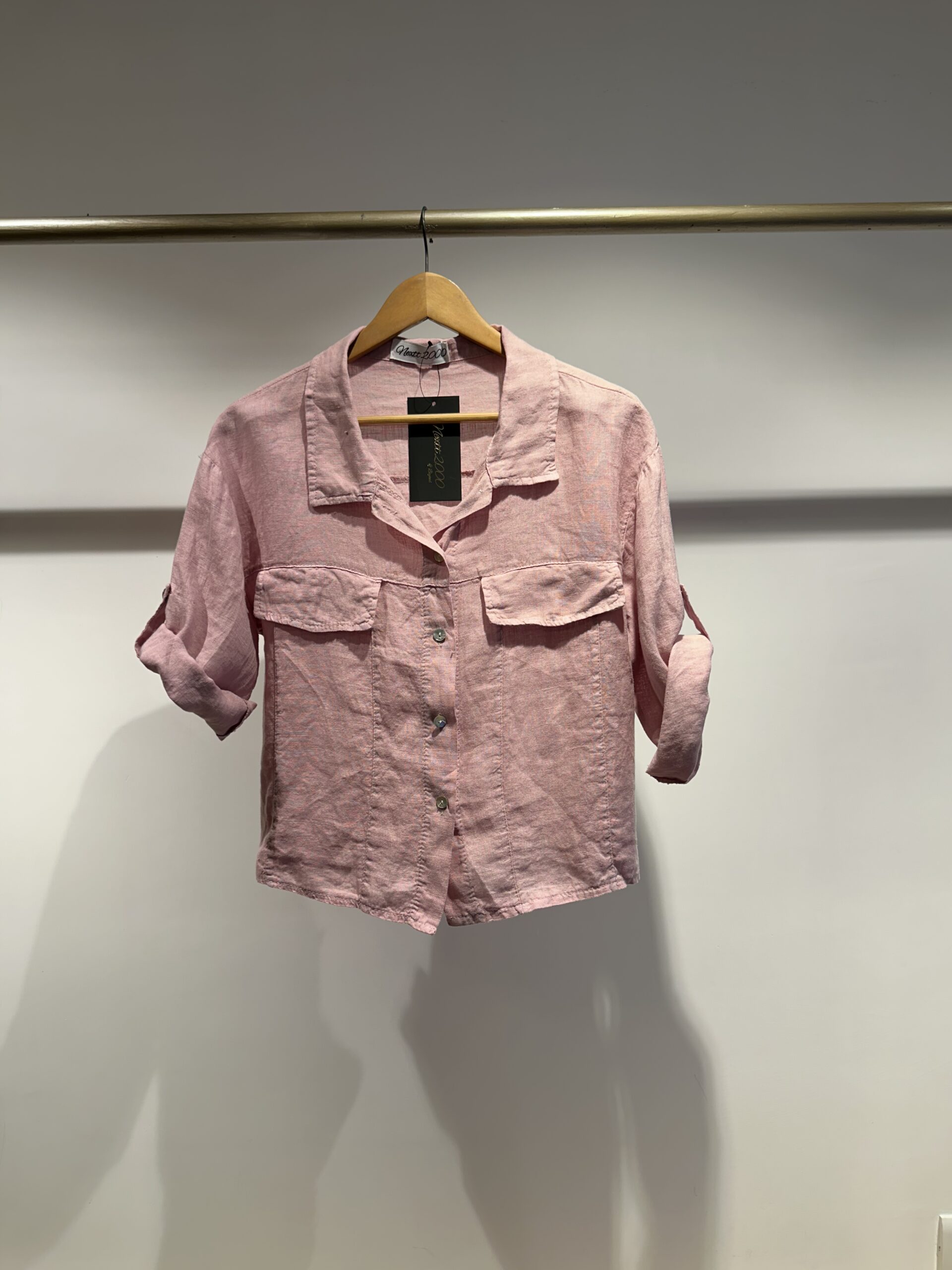 Military style shirt with folded sleeves - Image 5