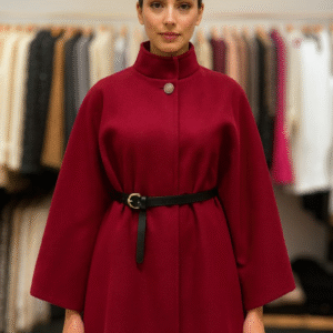 Wool Like Cape With Belt