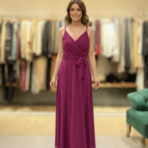 Sleeveless Long Dress With Belt