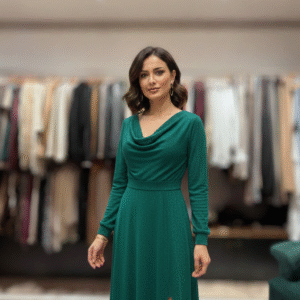 Full Sleeve Cowl Neck Dress